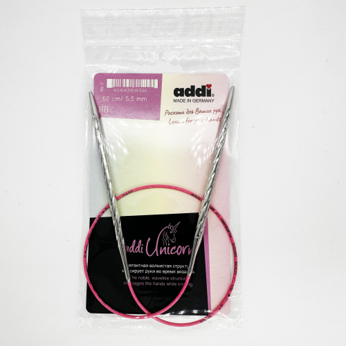 картинка ADDI Спицы металлические круговые супергладкие addiUnicorn, 60 см.Арт (115-7) от магазина Рукодельница